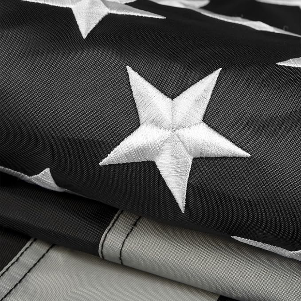 Classic Embroidered Flag With Strong Reinforced Edges close-up showing fabric texture and vivid colors