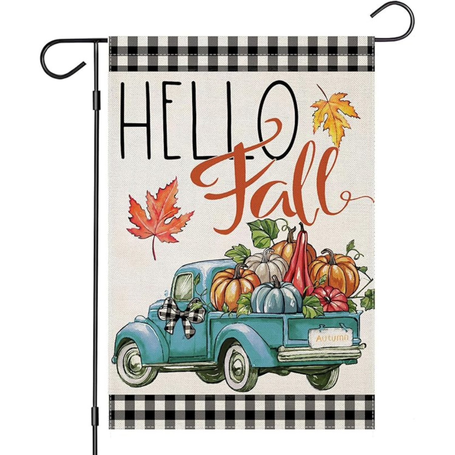 Decorative Fall Welcome Flag For Garden close-up showing fabric texture and vivid colors