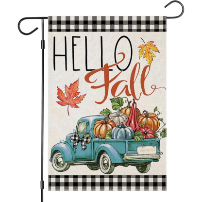 Decorative Fall Welcome Flag For Garden-Globe Flags