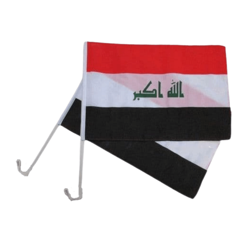 Iraq Car Window Mounted Flag-Globe Flags