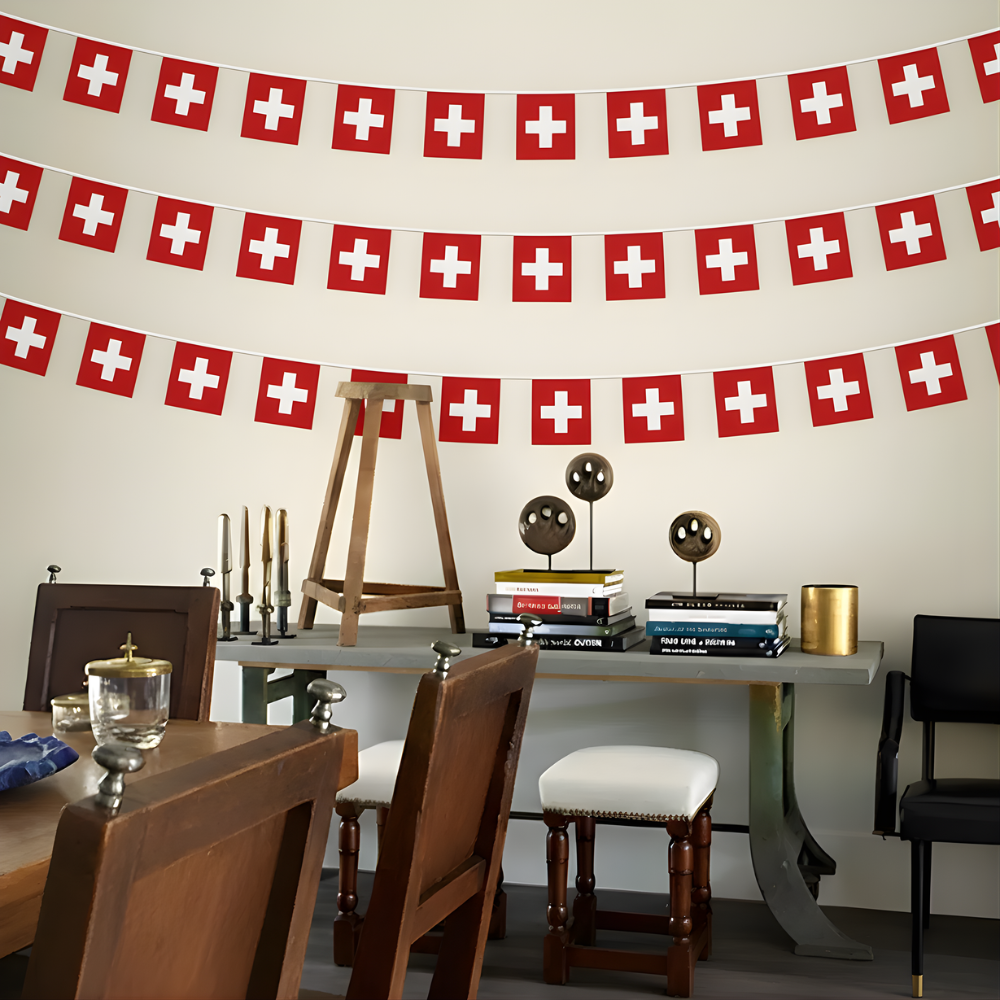 Official FIFA 2026 Switzerland Flag Banner close-up showing fabric and print quality