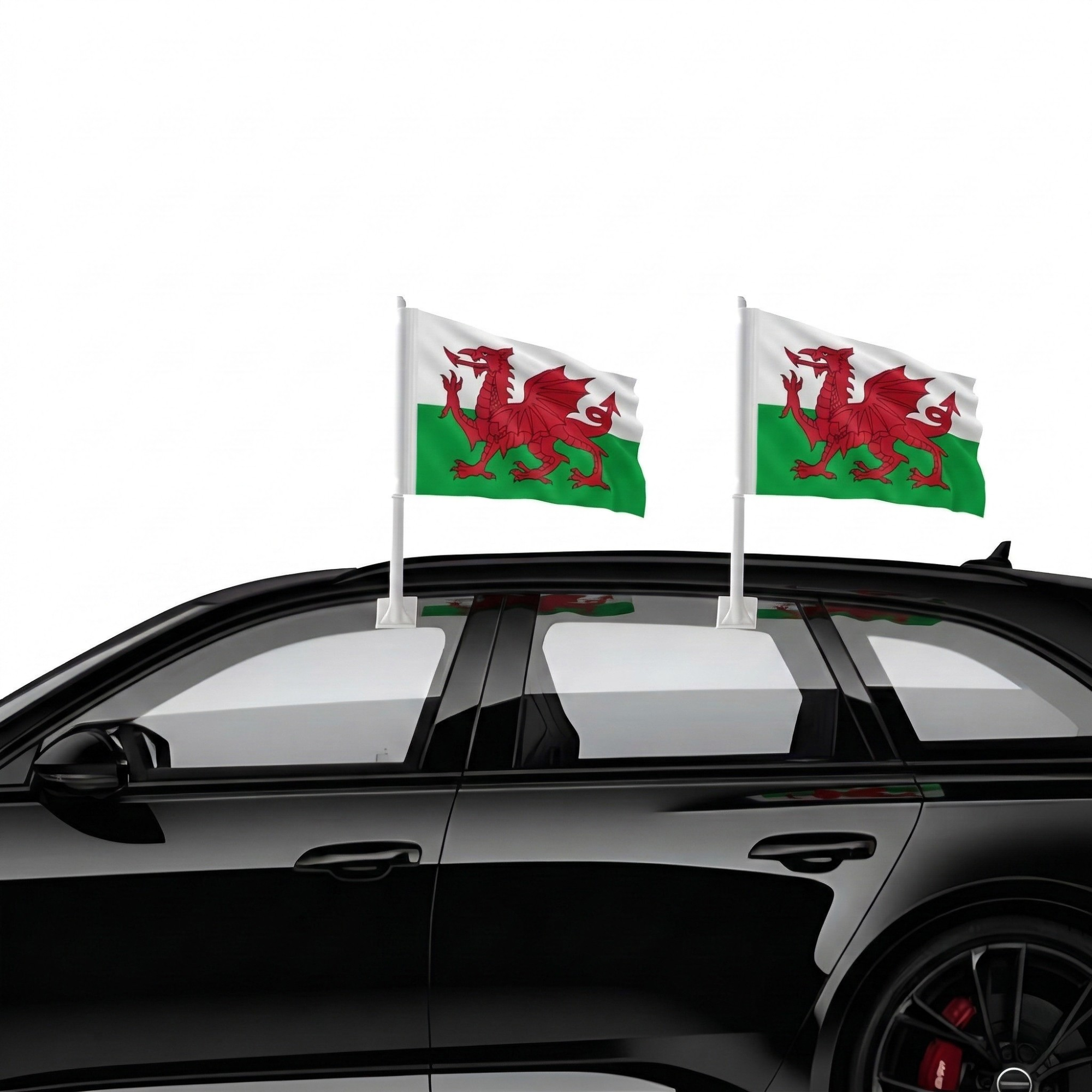 Official FIFA 2026 Wales Car Flag mount hardware close-up