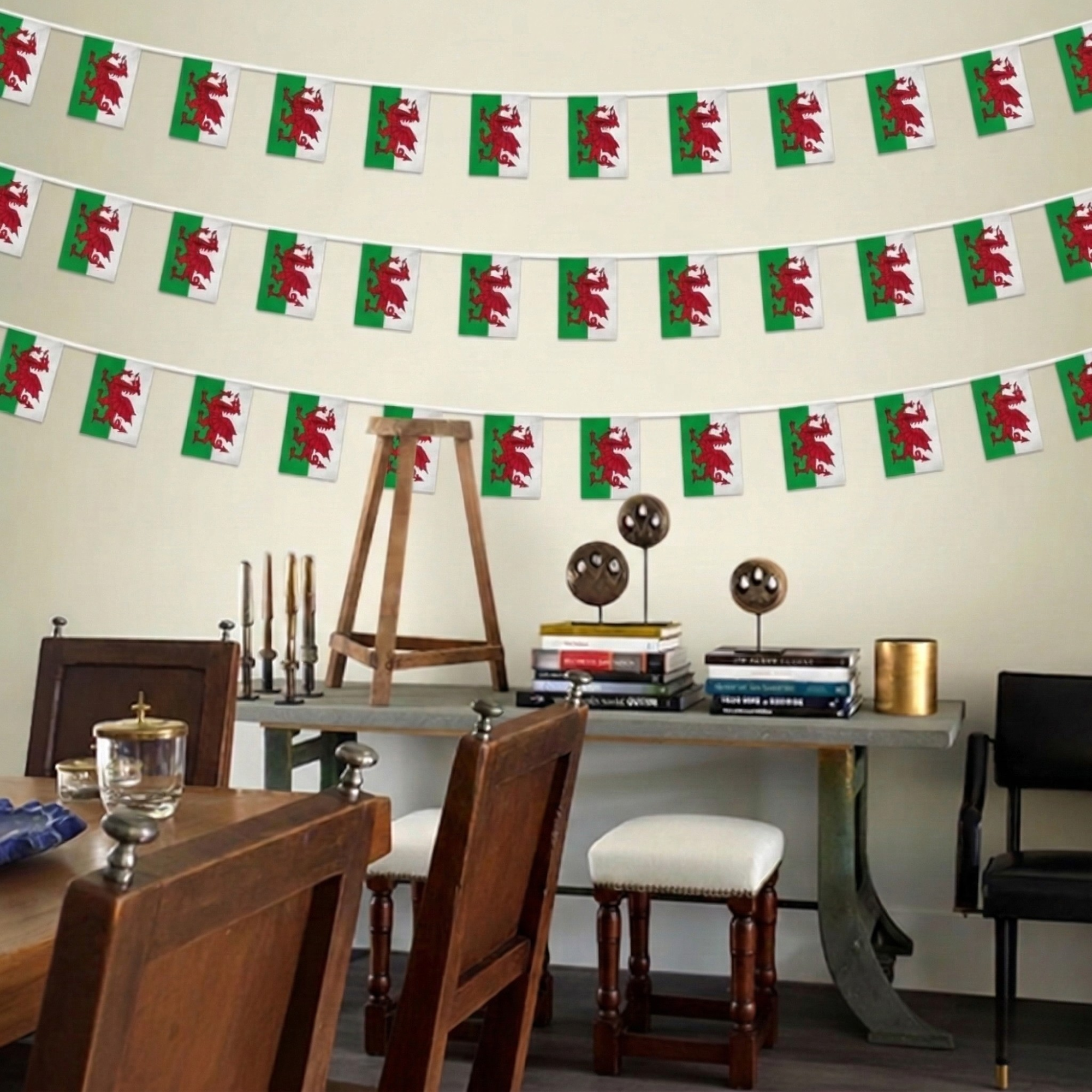 Official FIFA 2026 Wales Flag Banner close-up showing fabric and print quality