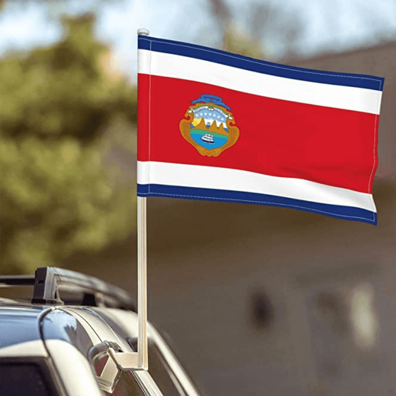 Costa Rica Car Window Mounted Flag For Decor And Patriotism-Globe Flags
