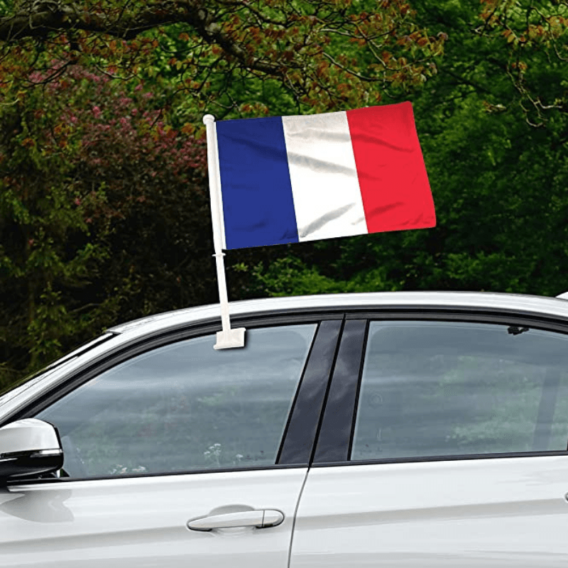 France Car Window Mounted Flag-Globe Flags