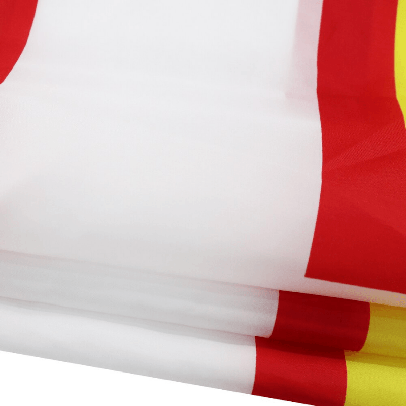 Saint Wites Flag close-up showing fabric texture and vivid colors