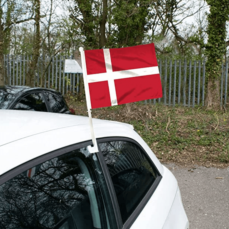 Denmark Car Window Mounted Flag For Car Decor-Globe Flags