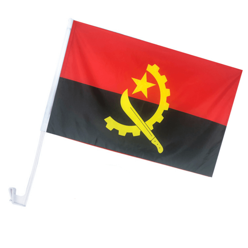 Angola Car Window Mounted Flag For Decor And Patriotism-Globe Flags