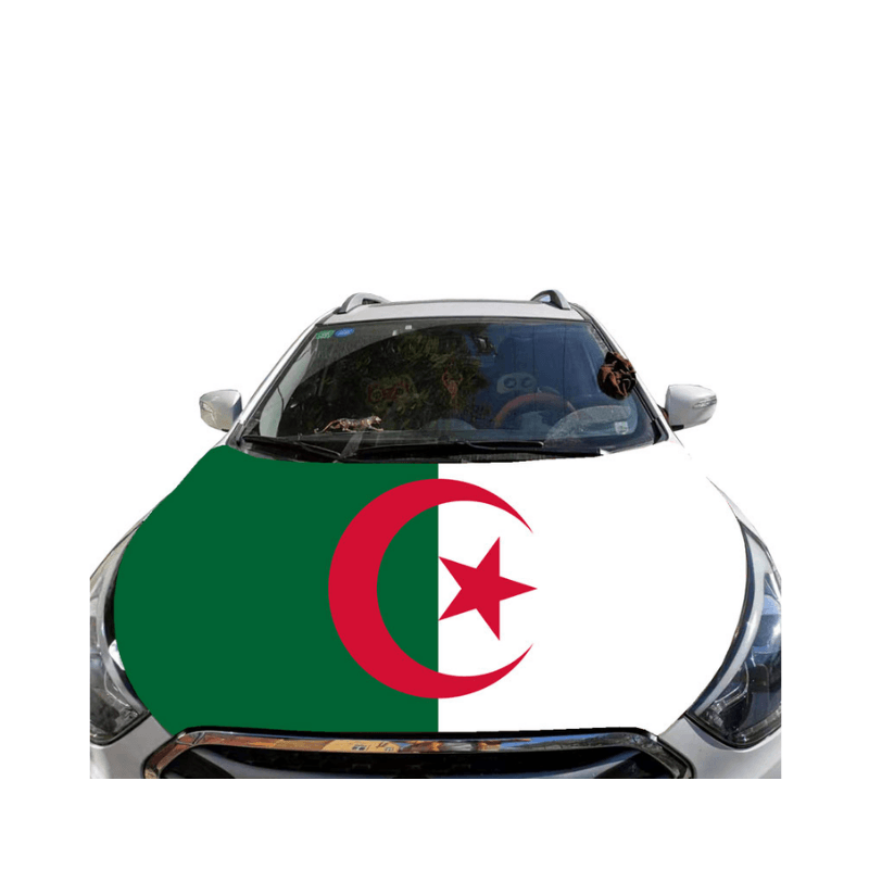 Algeria Car Hood Cover-Globe Flags