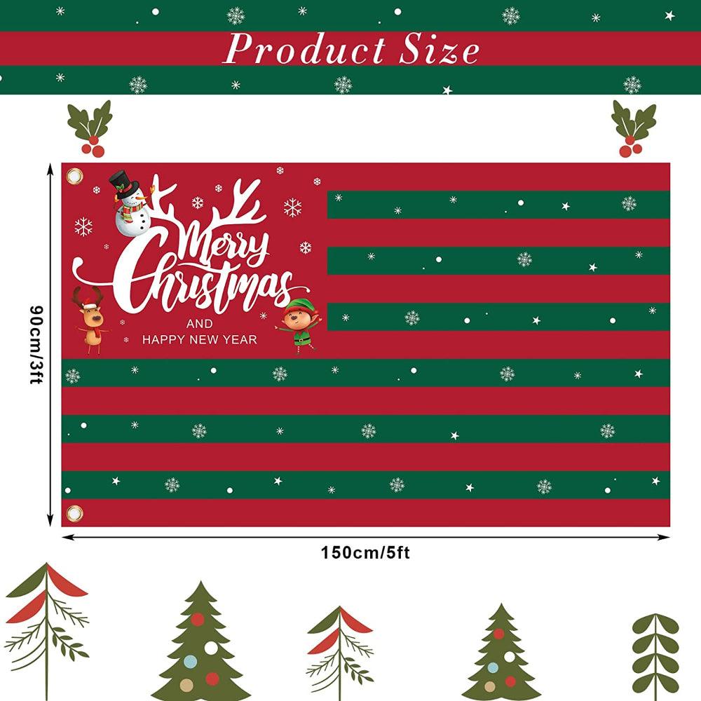 Merry Christmas Striped Flag – Festive Flag to Celebrate the Holiday-Globe Flags