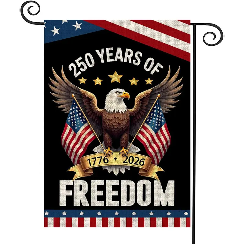 American 250th Anniversary Garden Flag - 250th Birthday Edition (1776-2026) with Stars & Stripes House Flag, Durable Fade-Resistant Outdoor Decoration for 4th of July, Patriotic Yard Sign