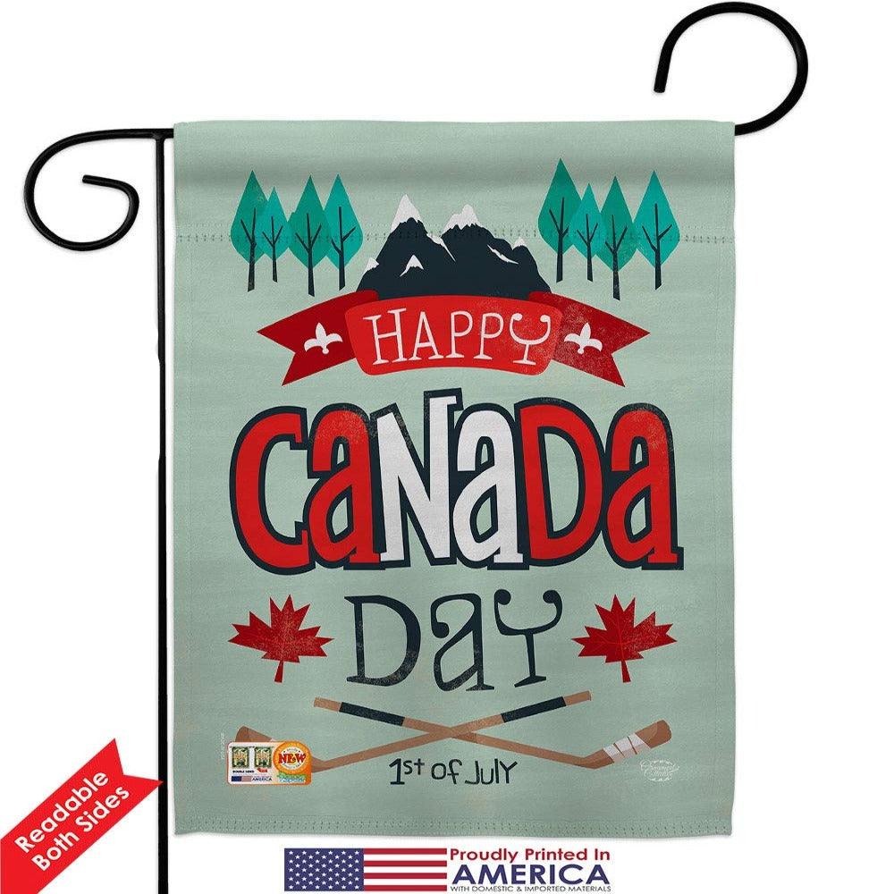 Canada Day Garden Flag in garden yard setting
