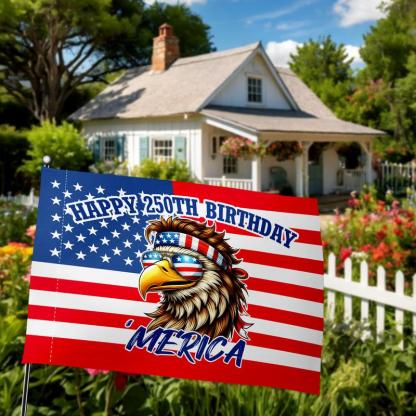 American 250th Anniversary House Flag Decor
