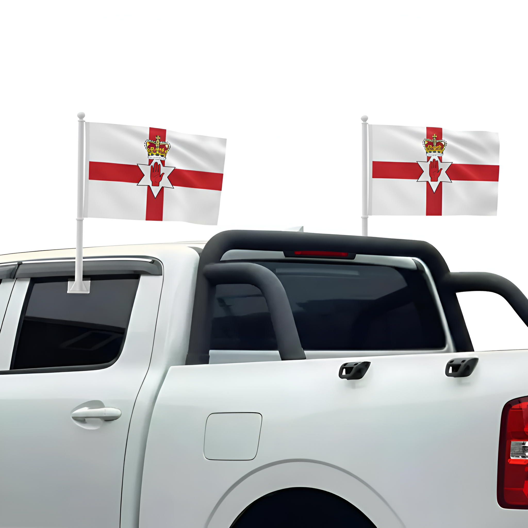 Official FIFA 2026 Northern Ireland Car Flag on moving vehicle