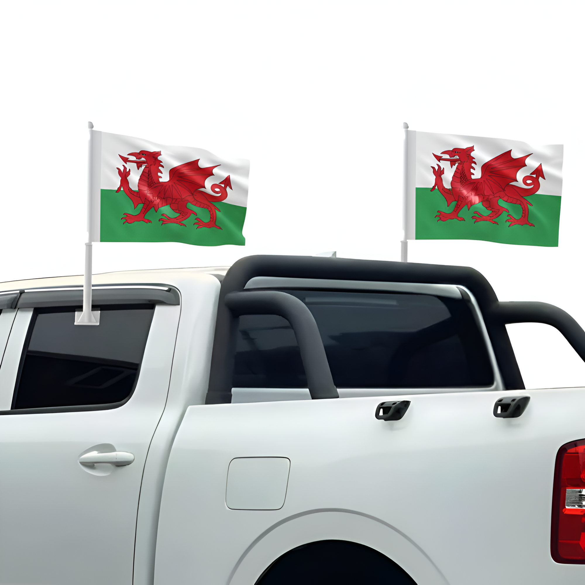 Official FIFA 2026 Wales Car Flag on moving vehicle