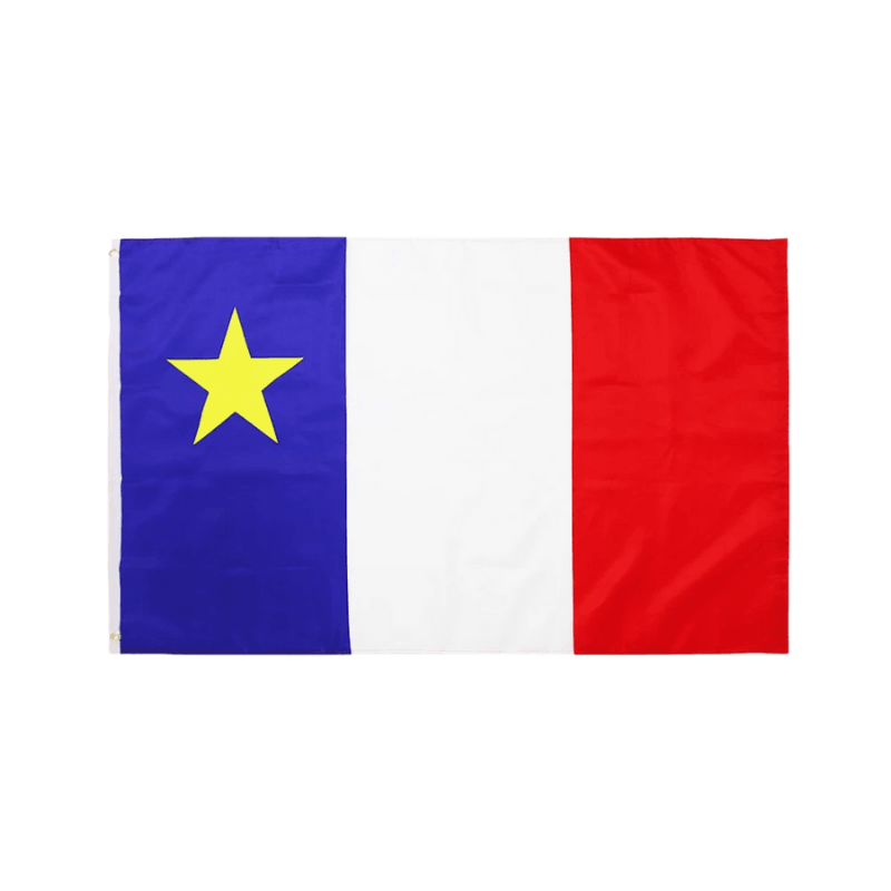 Acadian Nautical Flag – Show Support for Minority Cultures - front view on white background