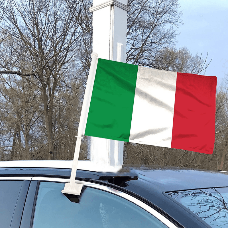 Italy Car Window Mounted Flag-Globe Flags
