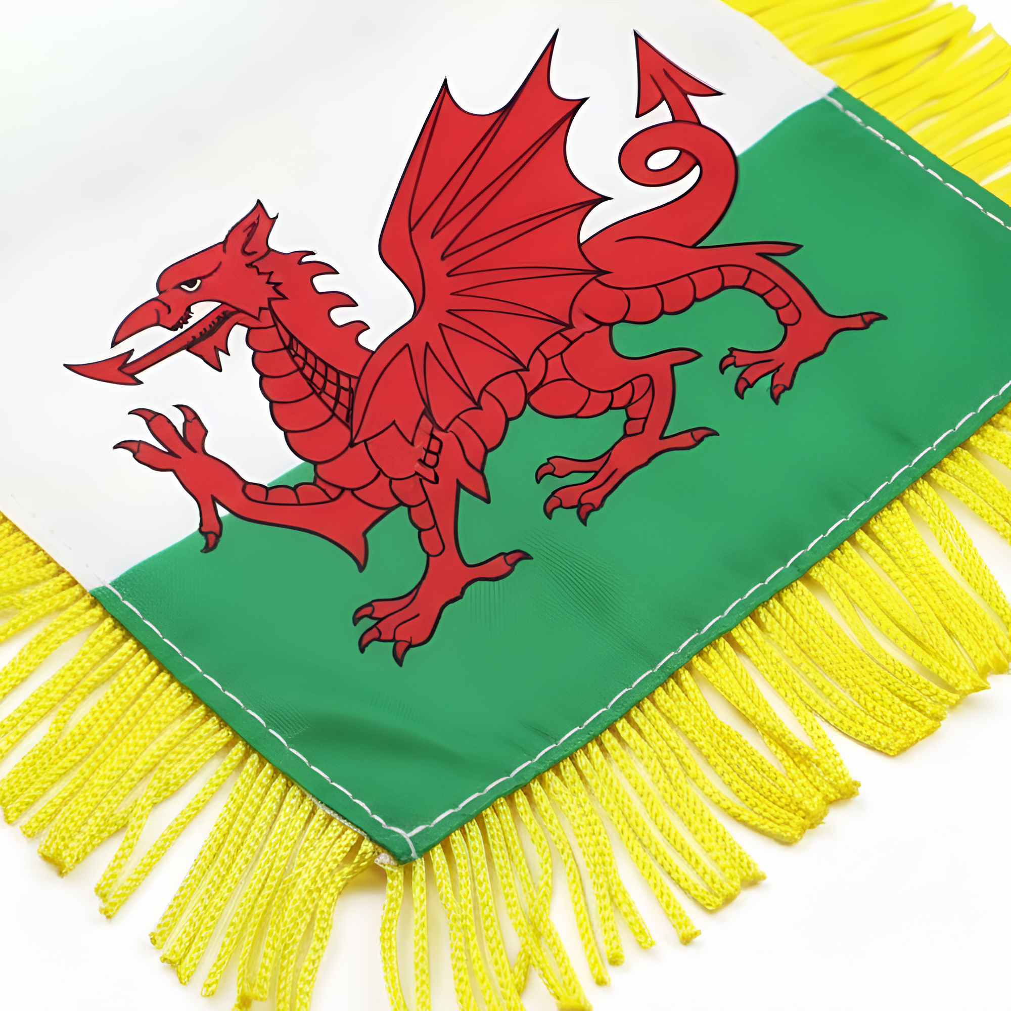 Official FIFA 2026 Wales Car Window Mini Decorative Flag on moving vehicle