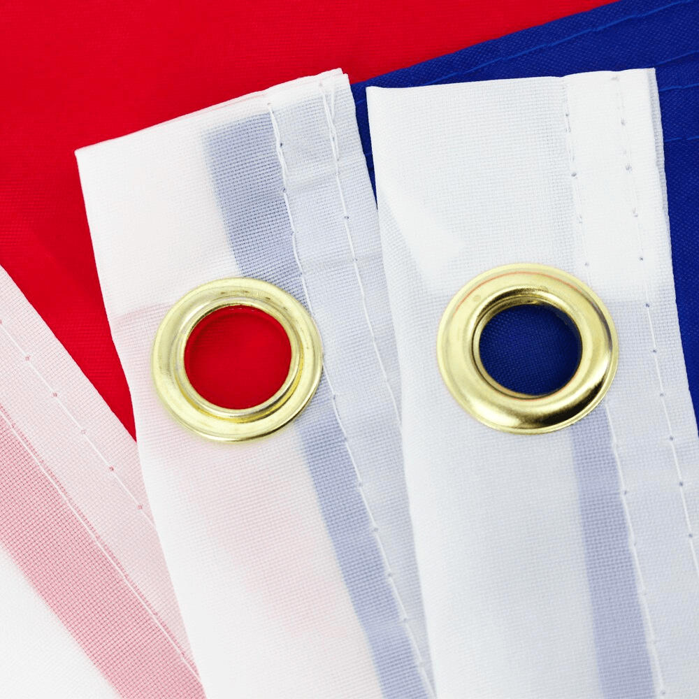 North Korean Flag with brass grommet hardware detail