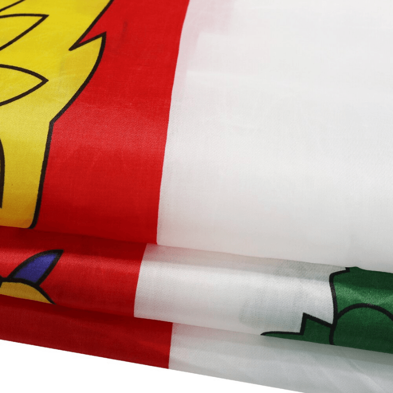 Prince Edward Island Flag close-up showing fabric texture and vivid colors