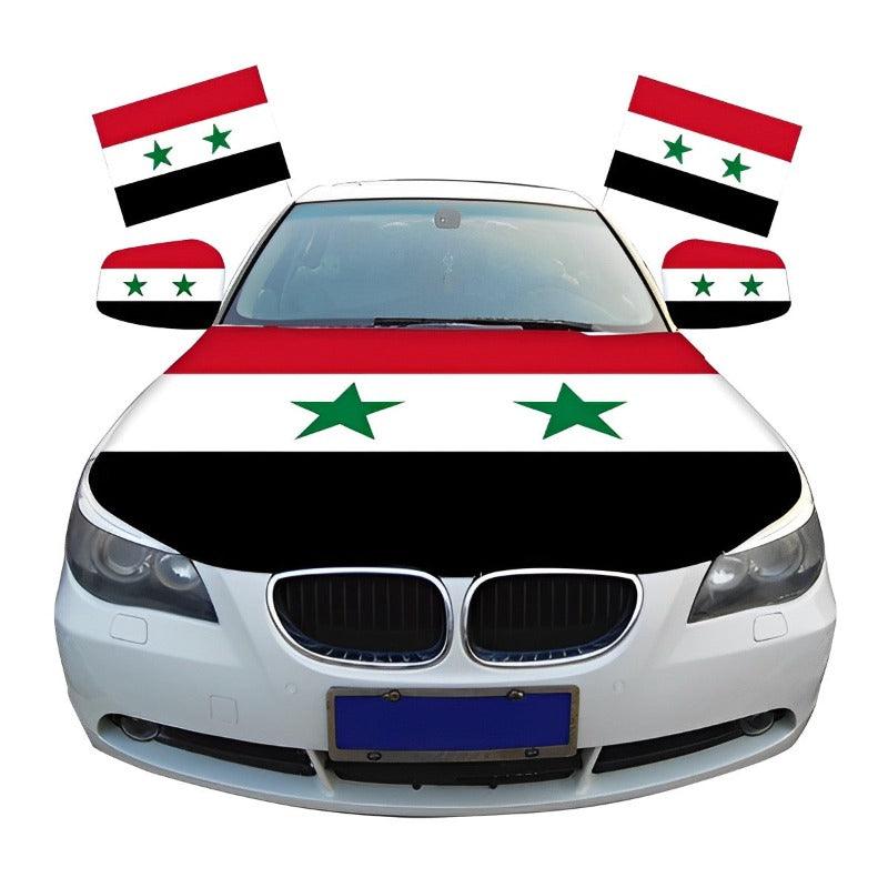 Syria Car Hood Cover Flag - product view