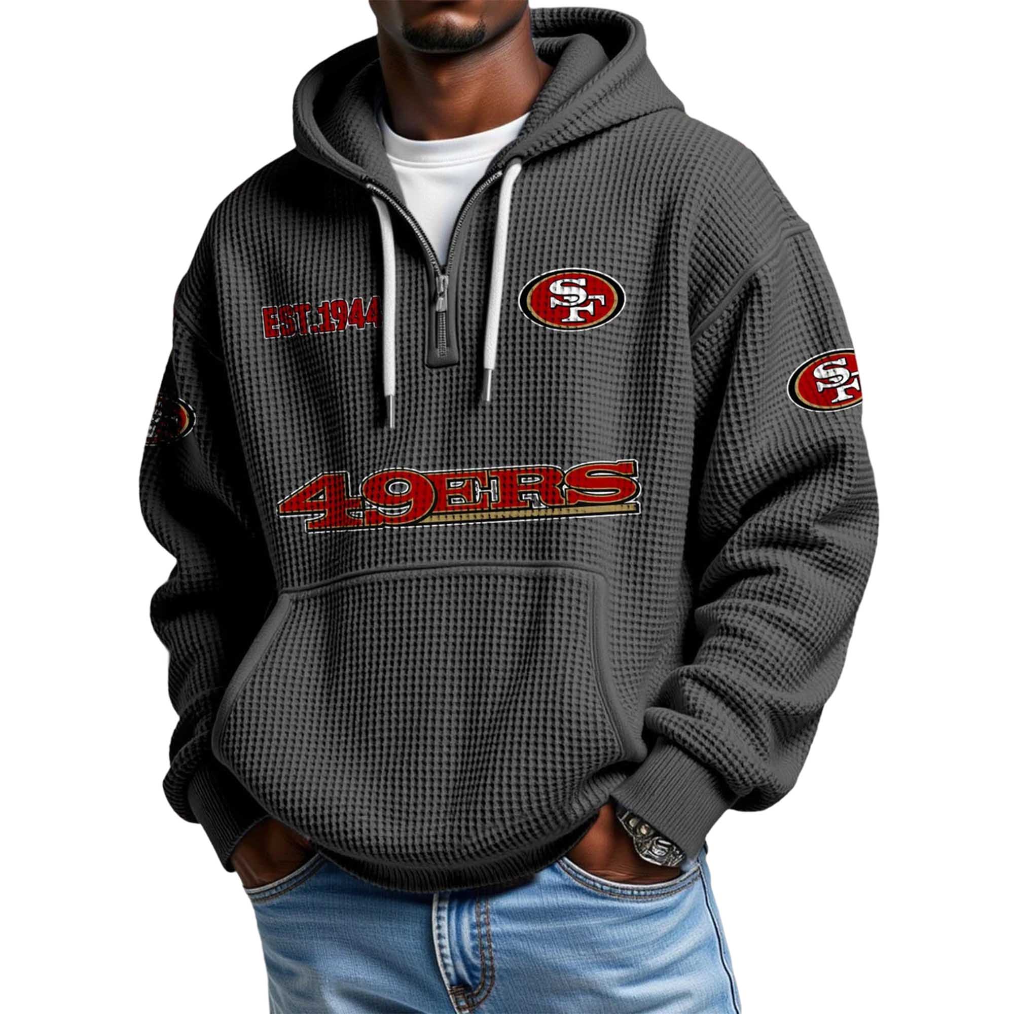49ers EST 1944 Waffle Quarter Zip Hoodie