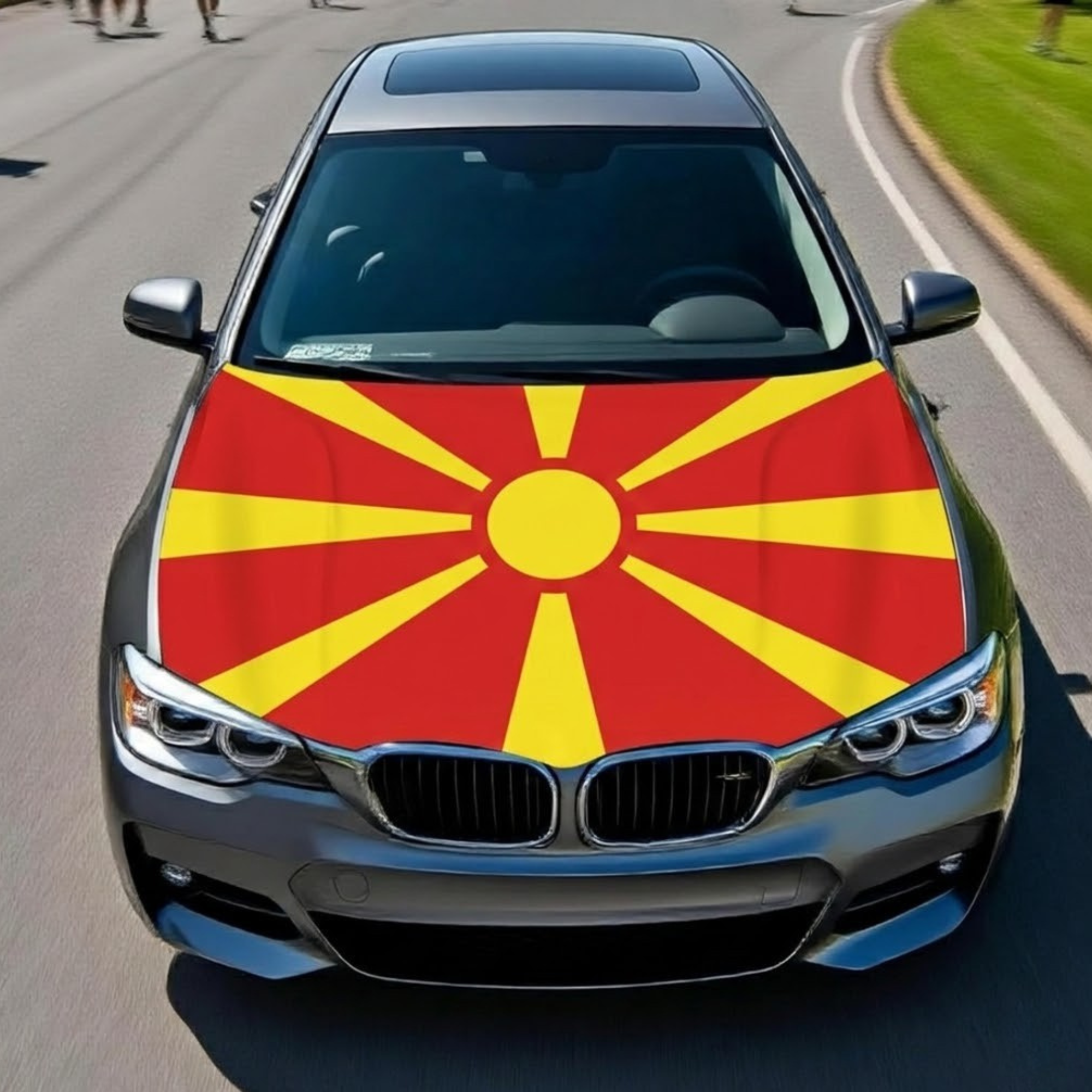 Official FIFA 2026 North Macedonia Flag Car Hood Cover