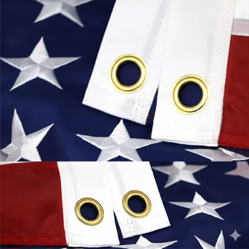 Outdoor American Flag With Embroidered Stars
