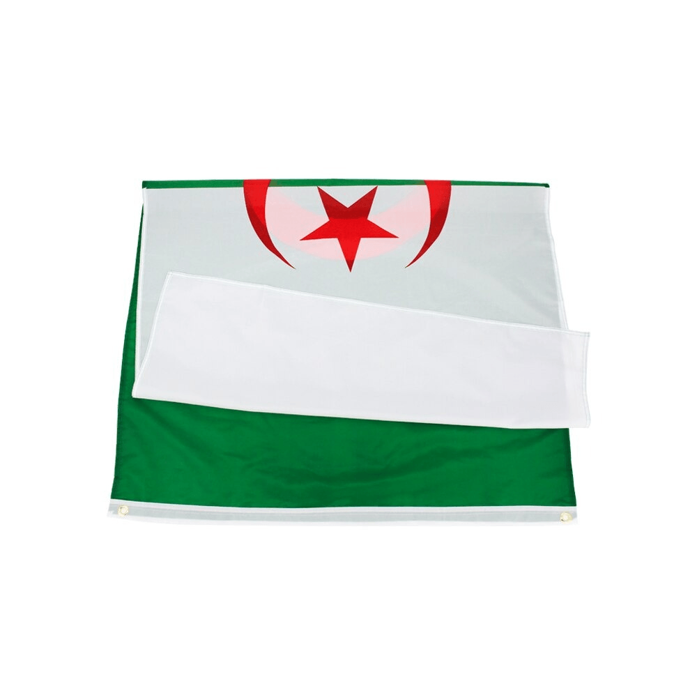 Algerian Country Flag flying on outdoor flagpole