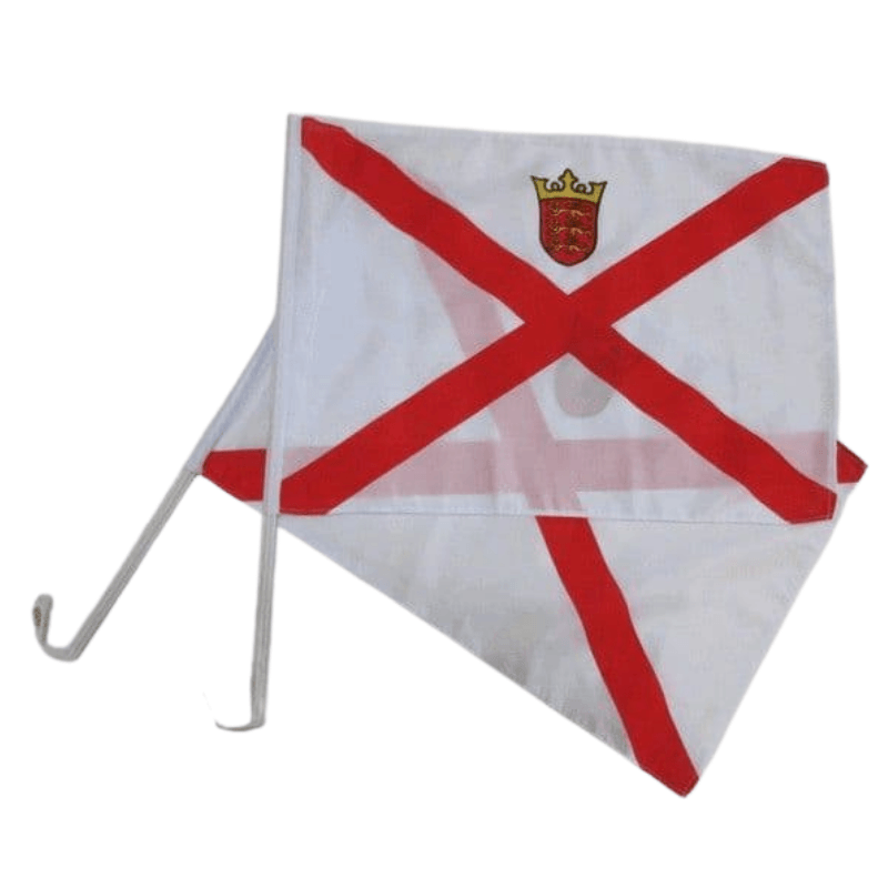 Jersey Car Window Mounted Flag-Globe Flags