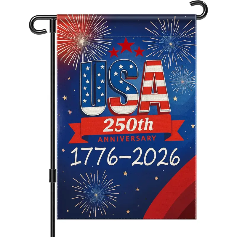 American 250th Anniversary Garden Flag - 250th Birthday Edition (1776-2026) with Stars & Stripes House Flag, Durable Fade-Resistant Outdoor Decoration for 4th of July, Patriotic Yard Sign
