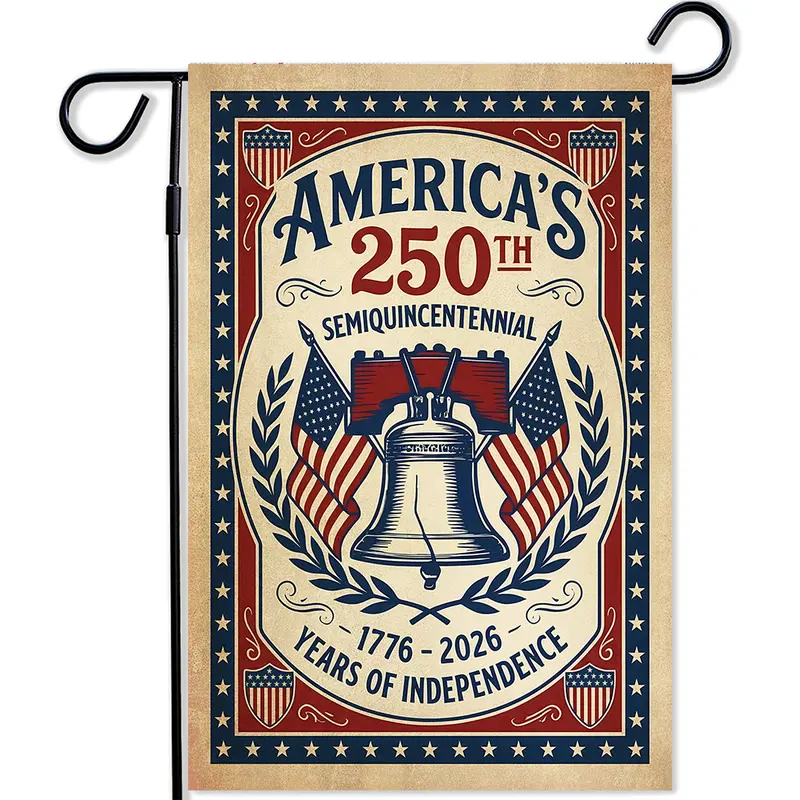 250 Years of American Garden Flag, 250th Anniversary USA Patriotic Yard Banner
