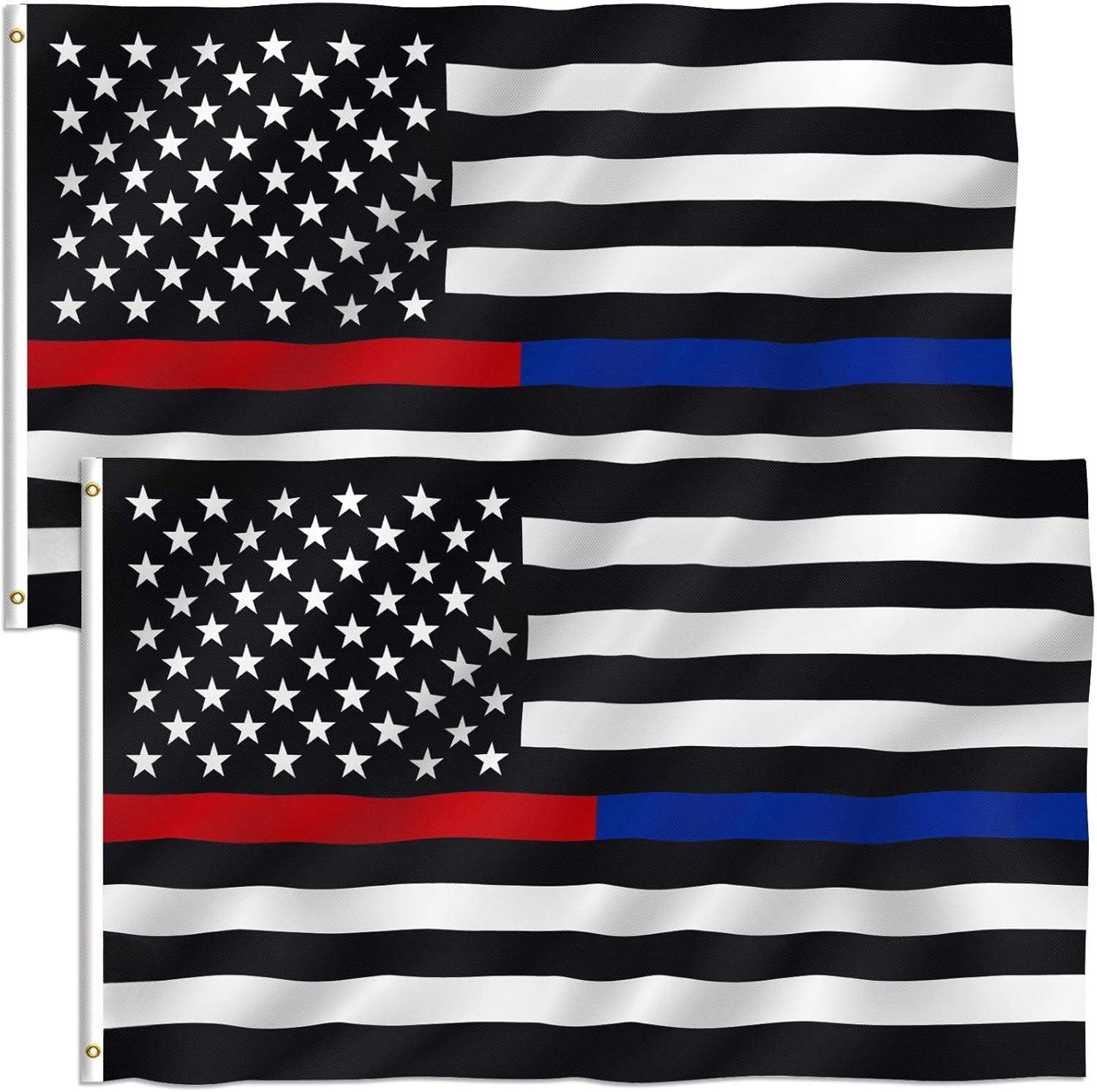 2 Pieces American Tribute Flag – Durable Polyester USA Flag 3x5 - front view on white background