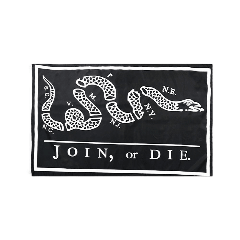 Join Or Die Snake Flag featuring bold design and patriotic symbolism-Globe Flags