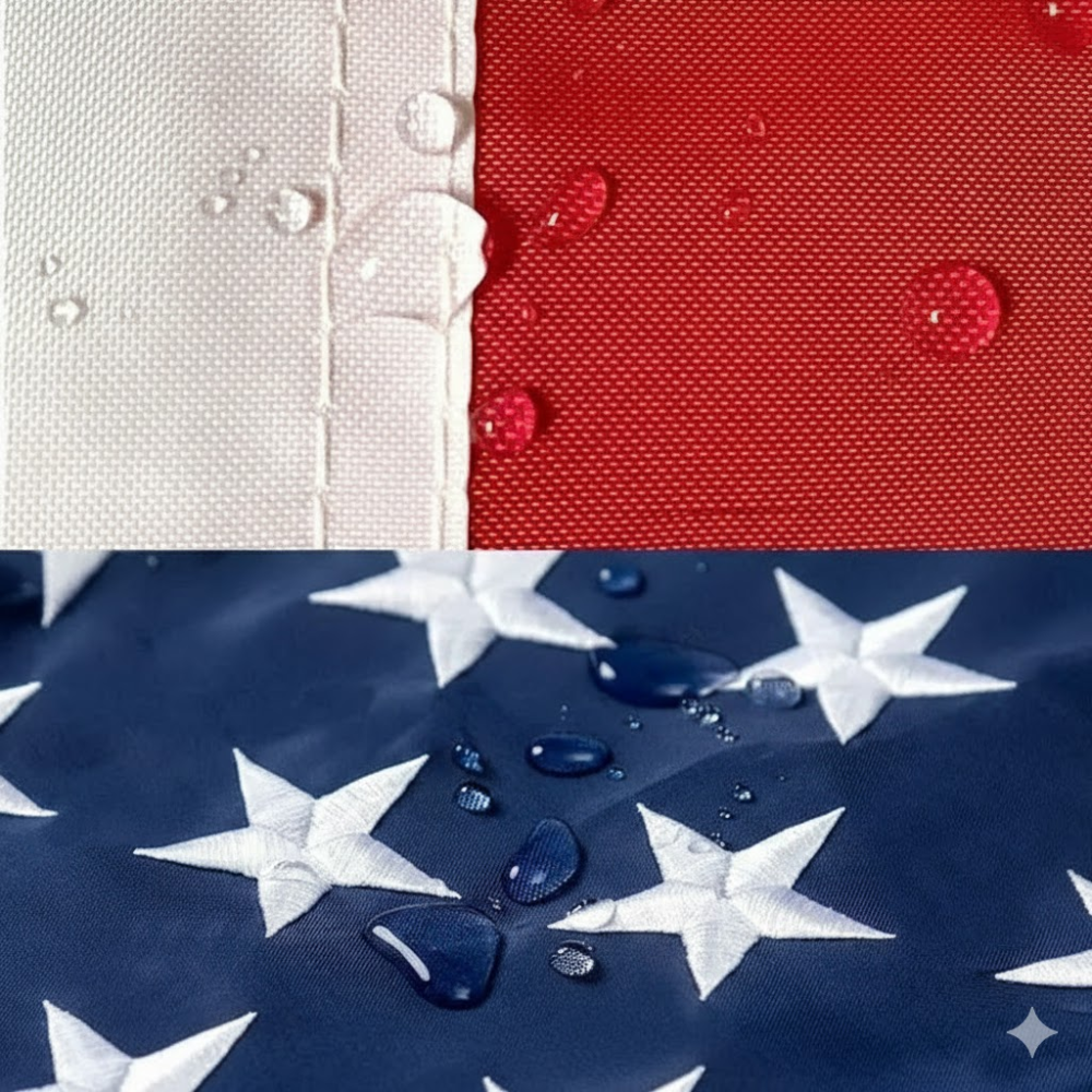 Outdoor American Flag With Embroidered Stars