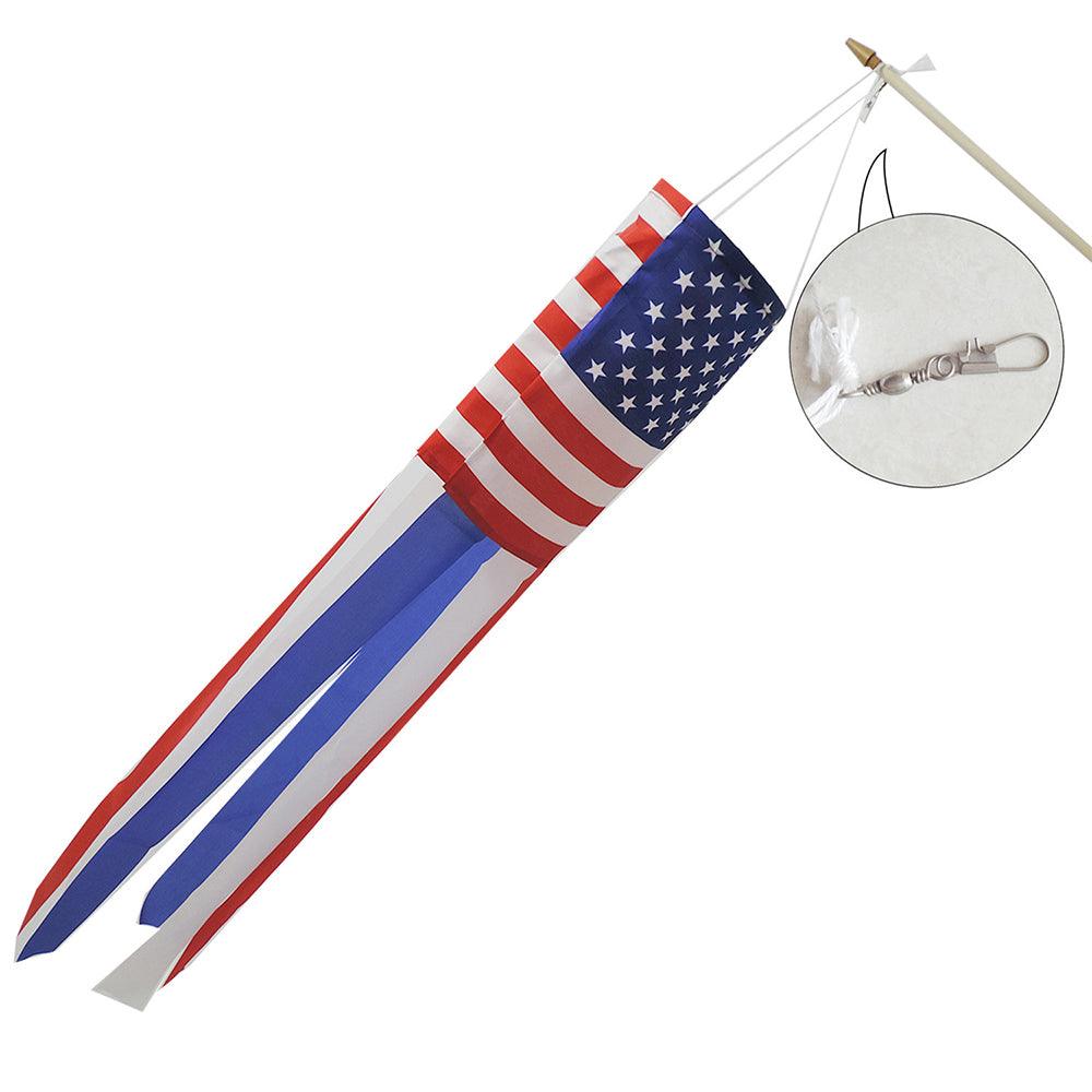 American Windsock Flag - front view on white background