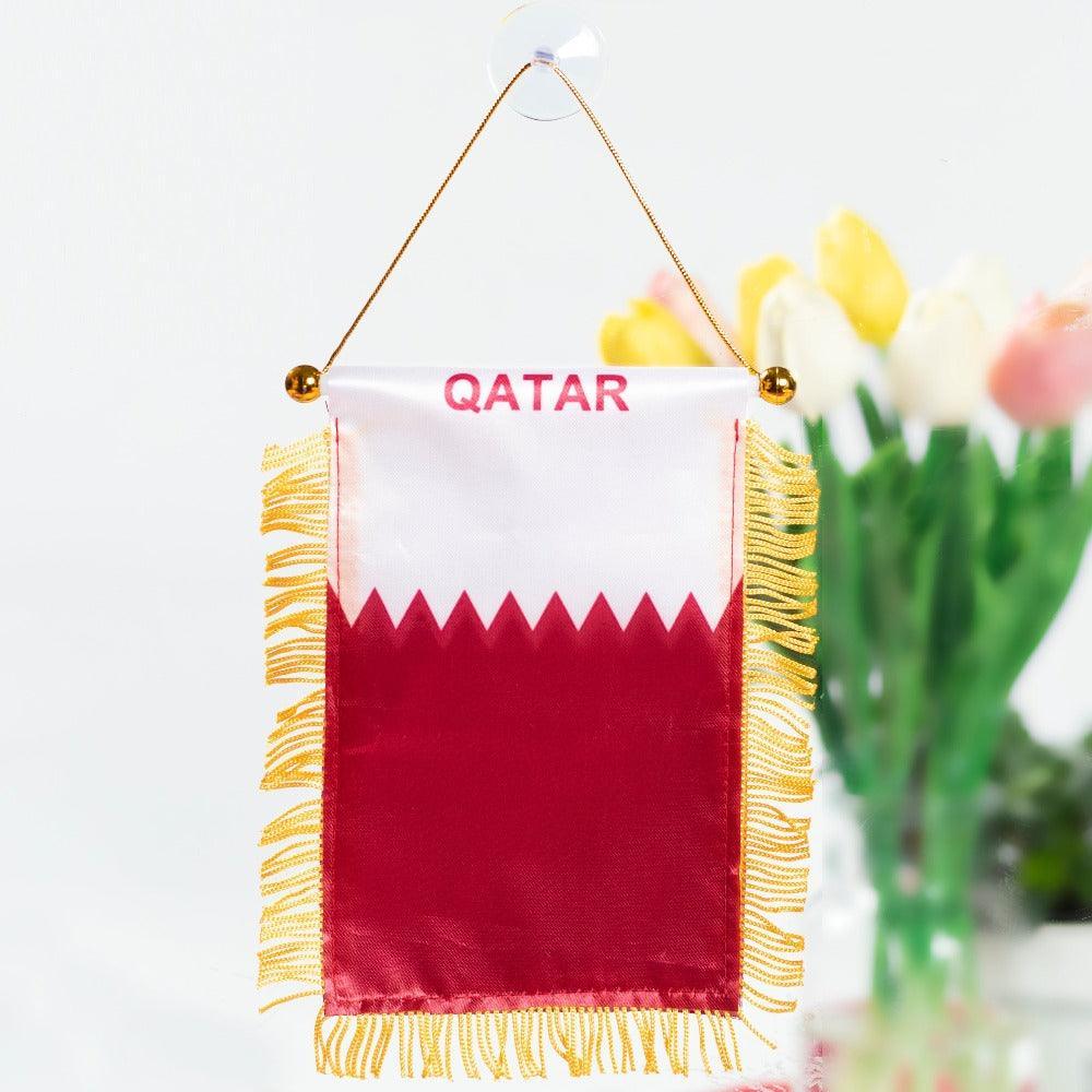 The Qatar Hanging Pennant Flag – Elegant Display of Qatari Identity-Globe Flags