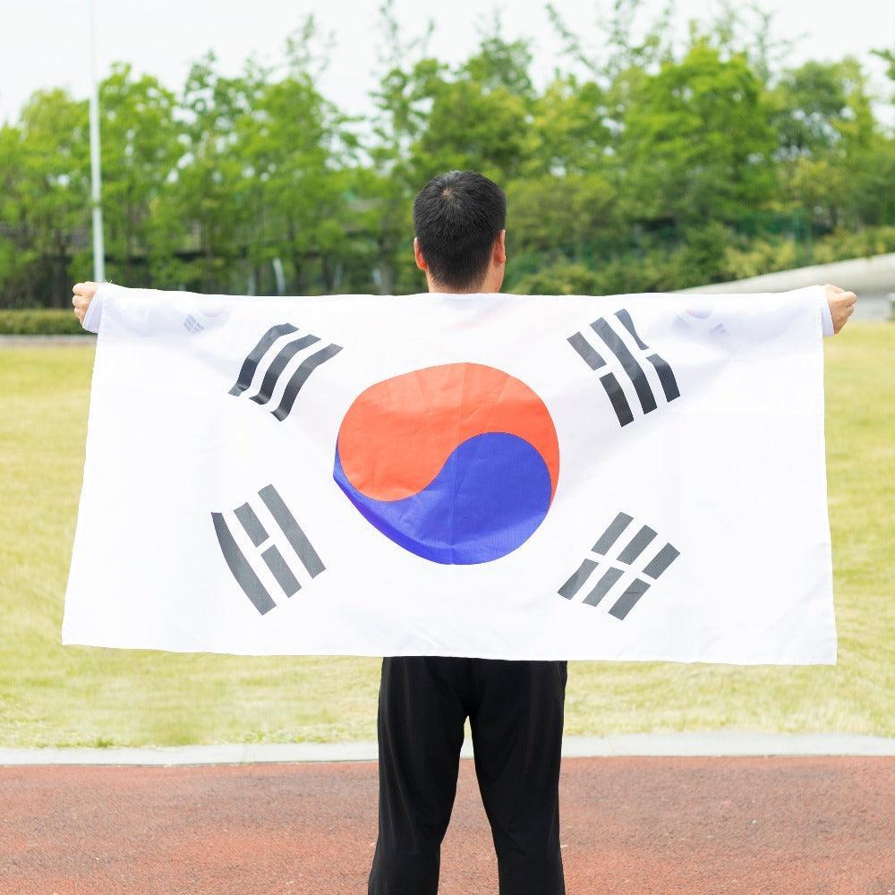 South Korea Flag – Fade-Proof, Lightweight & Durable Polyester-Globe Flags