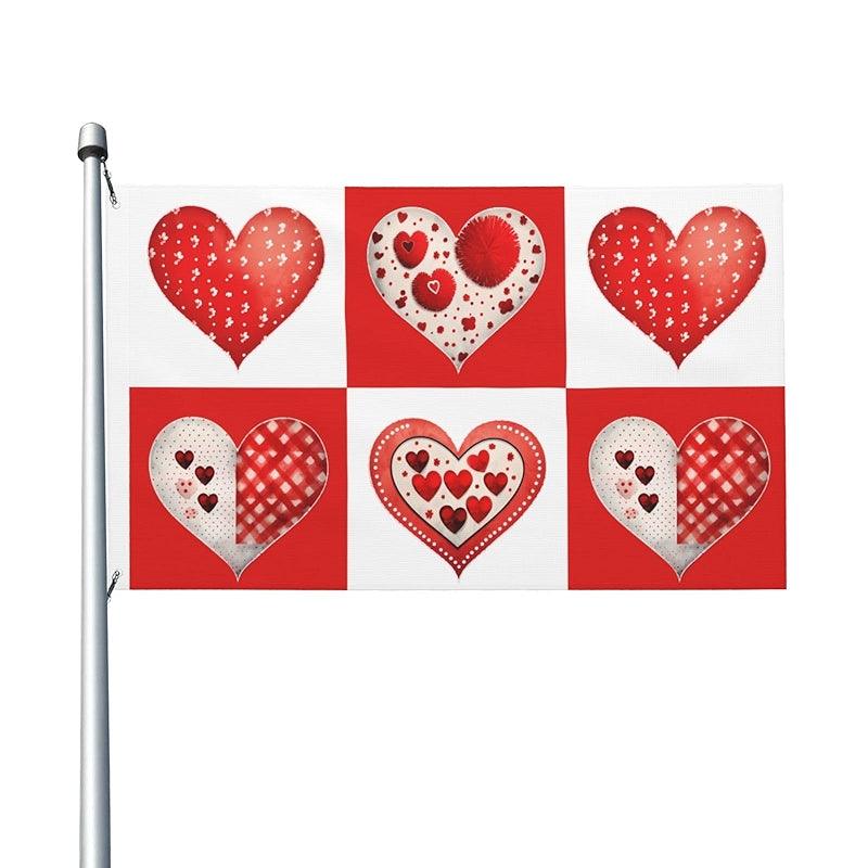 Double Sided Printed Flag - front view on white background