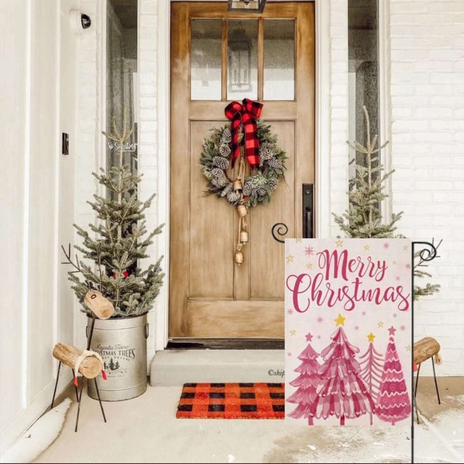 Christmas Tree Printed Flag For Seasonal Decoration-Globe Flags