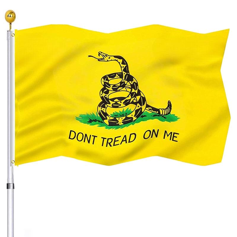Embroidered Dont Tread Flag – Heavy Duty Double Sided Design - front view on white background