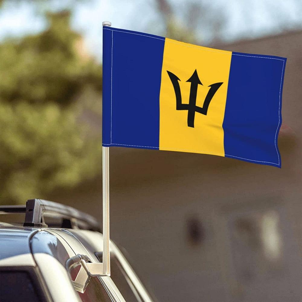 Barbados Flag For Car Window Polyester Symbol 30x45cm-Globe Flags
