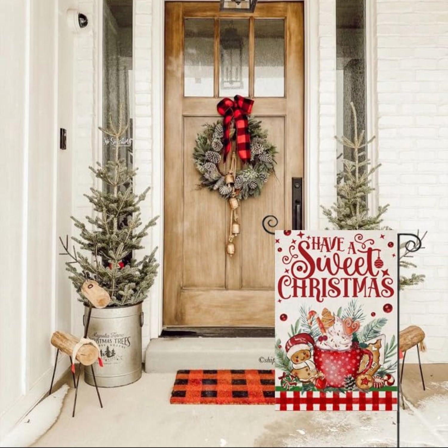 Festive Flag For Outdoor Yard Decoration size and scale reference for 90x150cm display