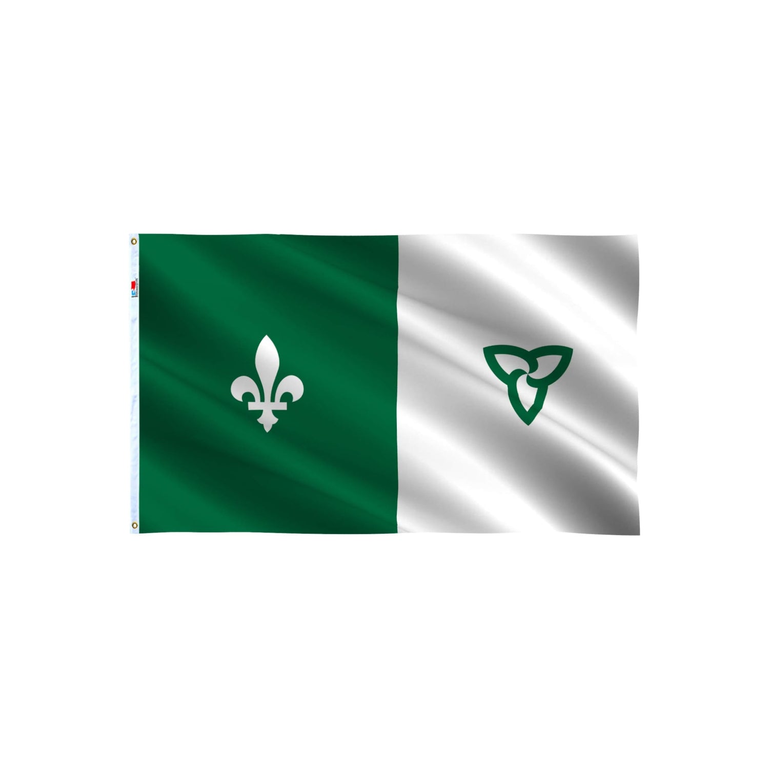 Franco Ontarian Flag For Outdoor And Indoor Display - front view on white background