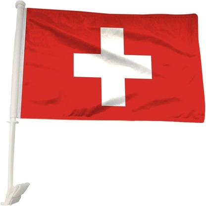 Switzerland Car Window Flag-Globe Flags
