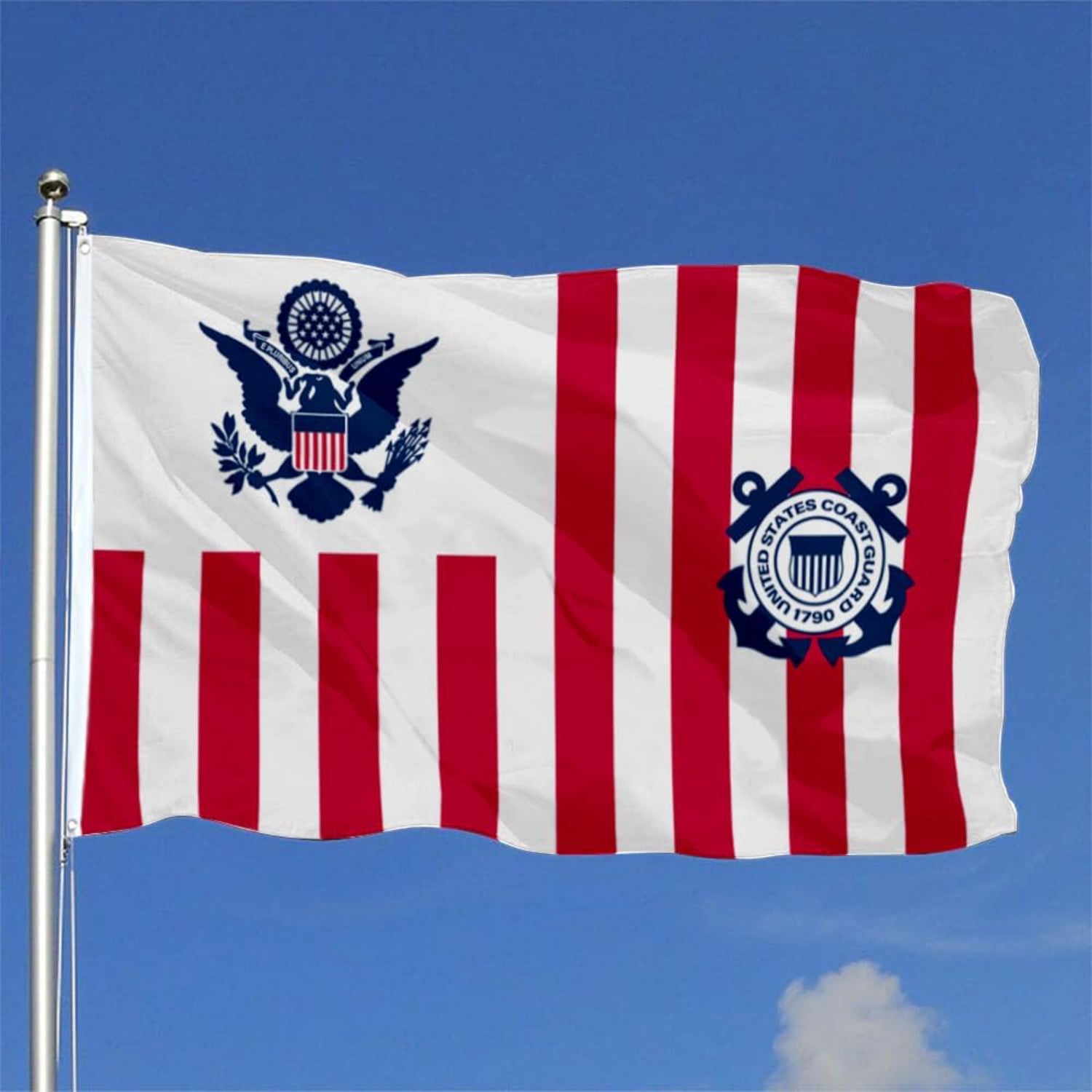 United States Coast Guard Ensign Military Banner With Grommets-Globe Flags