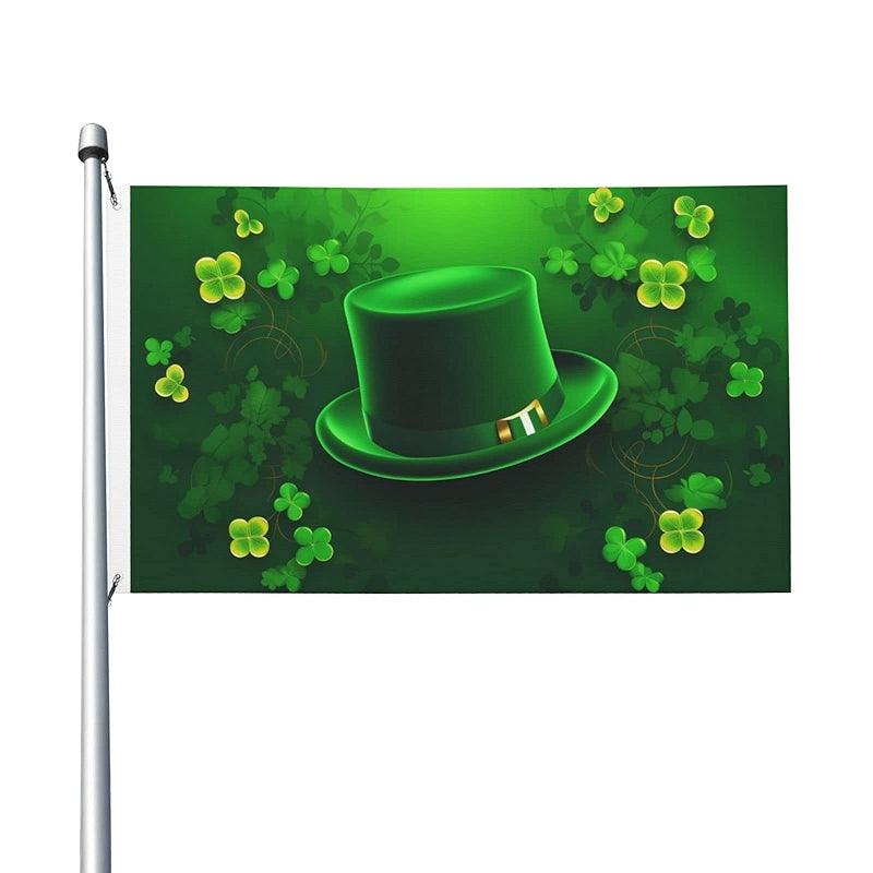 Double Sided Printed Flag - front view on white background