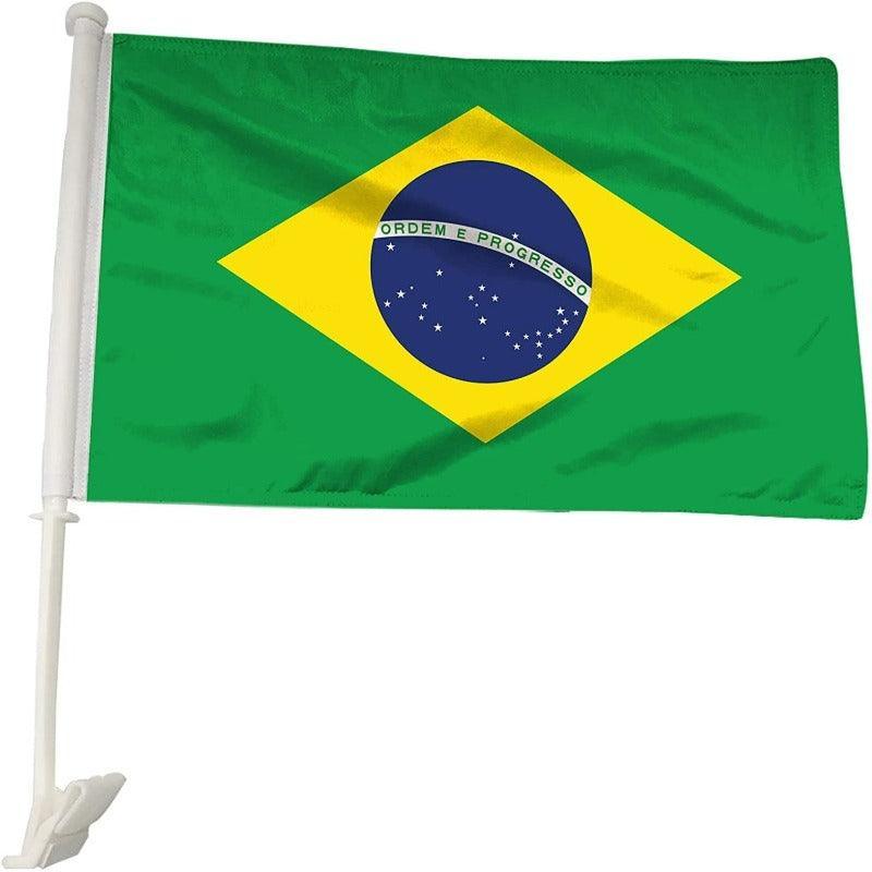 Brazil Window Mounted Flag-Globe Flags