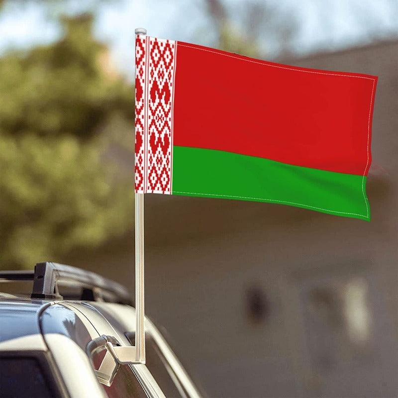 Belarus Car Window Mounted Flag For Car Decor And Aesthetics-Globe Flags