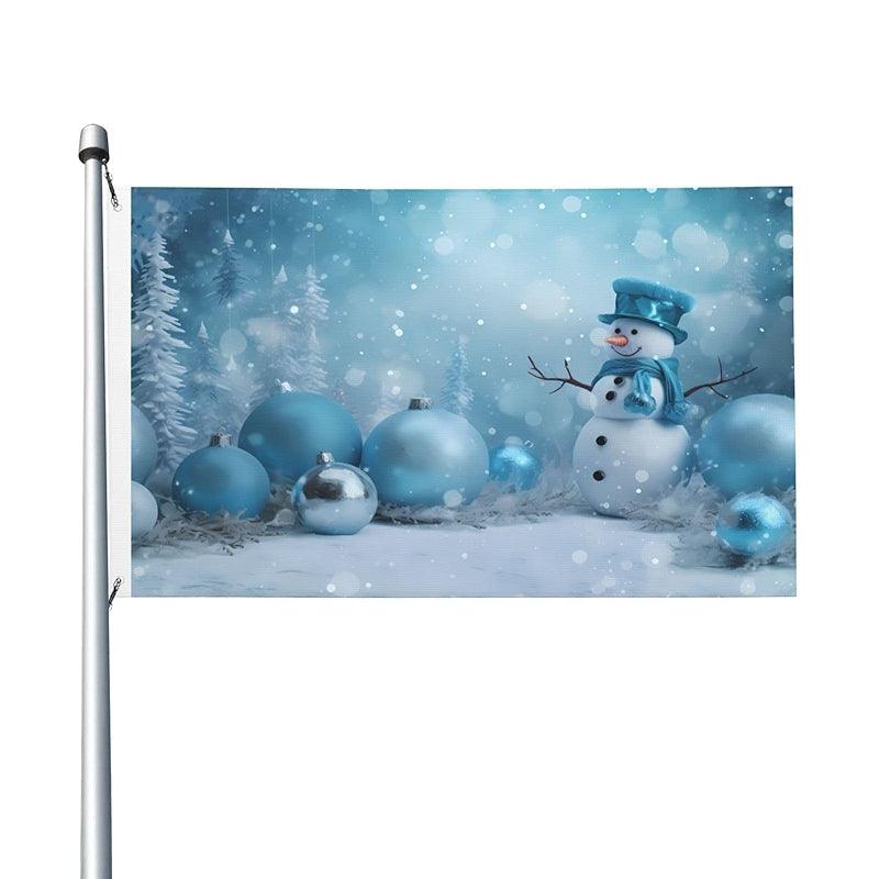Double Sided Printed Flag displayed indoors on wall mount